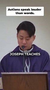 Joseph teaches us that love doesn't always need grand gestures or lengthy explanations. Sometimes, it's shown most clearly through our actions. He listens, obeys, and acts with unwavering faith. A powerful lesson in silent devotion. #Faith #Love #Action #Devotion #Inspiration #homily #catholic #priest | St. Patrick Catholic Church