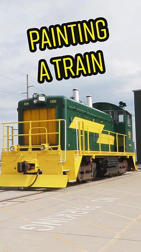 Painting a real-life train engine! #trains #railroad #industry #locomotive #railway #painting #art #grit #oil #rails