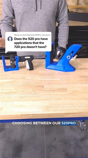 Have questions about choosing between our 520 and 720 pocket-hole jigs? Here's a quick rundown. Shop both here: https://bit.ly/44hV7H5 | Kreg Tool