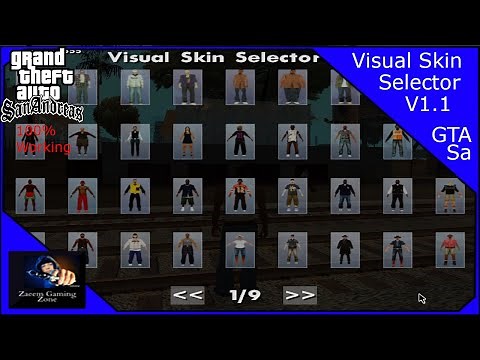 How to download and install Visual Skin Selector V1.1 in GTA San Andreas ||Zaeem Gaming Zone||