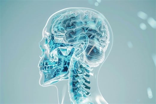 Download free image of Futuristic transparent human anatomy illustration. by Aum about background, skull, brain, technology, and logo 26742024