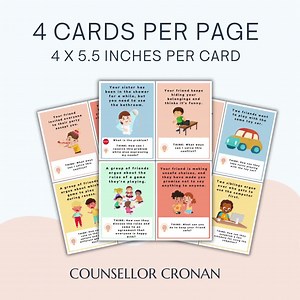 Conflict Resolution Flashcards for Kids, Social Skill Activity, Social Anxiety, Social Emotional Learning, Teacher Resources, Social Worker - Etsy
