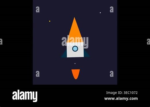 rocket icon on dark blue background vector illustration Stock Video Footage - Alamy