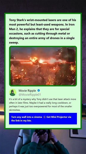 Tony Starks wrist-mounted lasers are one of his most powerful but least-used weapons In Iron Man 2 h