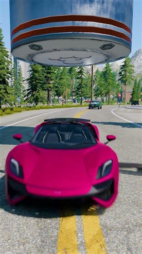 Can Cars Survive the Gigant Metal Pipes? | BeamNG.drive #shorts #beamng #gaming