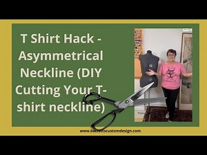 T Shirt Hack - Asymmetrical Neckline (DIY Cutting Your T-shirt neckline)
