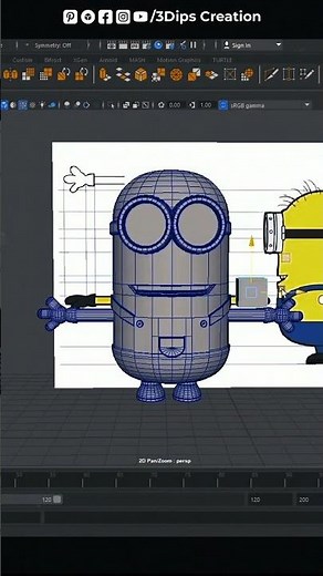 3D Minion Model from Start to Finish #3dart #tutorial #minions #youtubeshorts