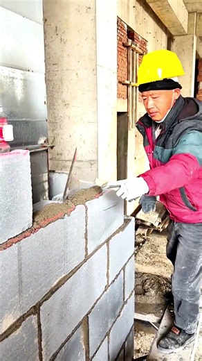 Building a Wall with Massive Concrete Blocks #shorts