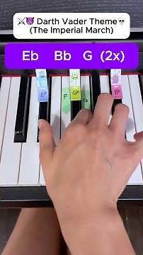 💀Darth Vader 🔫 (The Imperial March) - Easy Tutorial! #pianotutorial #starwars #darthvader