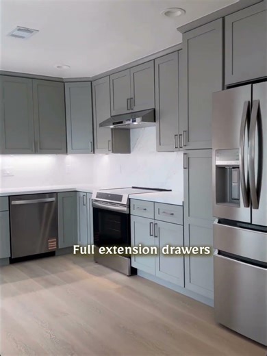 Modern Grey Kitchen Cabinets | Soft-Close & Full Extension Drawers