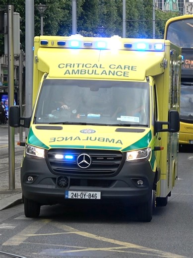 241' (2024) National Ambulance Service Critical Care Retrieval Service Mercedes Sprinter Box Ambulance 5CC04 Responding on Parnell Street with Blue Lights. #NationalAmbulanceService #CriticalCareRetrievalService #Paramedics #Foryoupage #Ireland