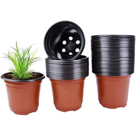 Hongchun 50 Plant Pots, Plastic Round Flower Pots, Multifunctional and Practical Plant Container, Mini Growing Pots, Durable and Reusable 10x8cm - Walmart.ca