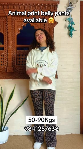 Shop Animal Print High Waist Belly Pants for Winter