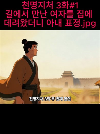 📜 천명지처 3화 ㅣ 두 번째 인연 관아를 나오는 길, 뒤집힌 수레 옆에 혼자 버티고 서 있는 여자가 있었다. 몰락한 유 장군의 딸, 유린. 도망간 마부, 부러진 바퀴, 그리고 추적자들. 진묵은 그냥 지나치지 못했다. 집에 데려왔다. 설아의 눈빛이 달라졌다. 그리고 스탯창이 속삭인다—