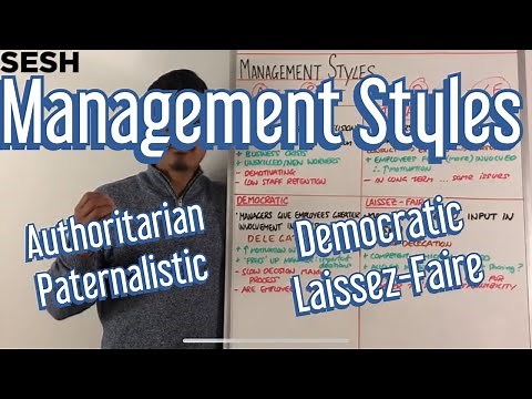 Authoritarian, Paternalistic, Democratic & Laissez-Faire - Management/Leadership Styles