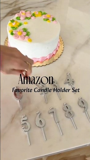 Number Candle Holder Set from Amazon ✨ Birthday Cake Decor Hack #amazonfinds #ytshorts