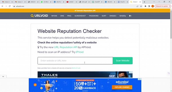 SOC-Basic Phishing URL Analysis with Free open source Tools