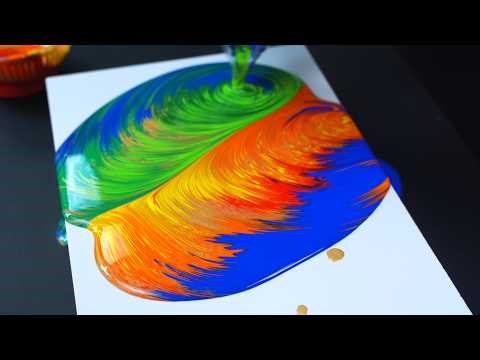 How to Create Bold Color Swirls in Fluid Art | Easy Layered Pour Technique
