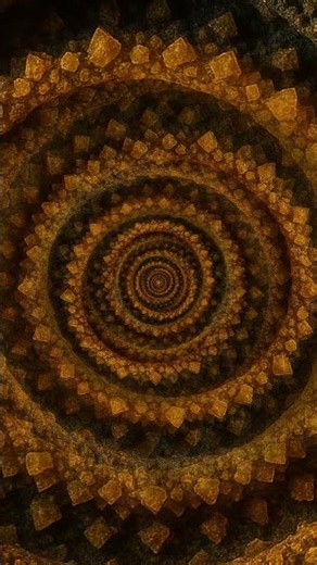 【深海硫黄の螺旋孔】地球の核心へ沈む熱水噴出の黄金渦トンネル #Shorts