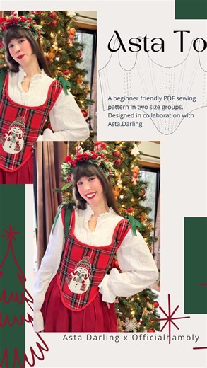 Asta Darling on Instagram: "Want to make this cottage core corset out of a dish towel?? You are in luck! Today is the release of the Asta top pattern in collaboration with @officialhambly A huge thank you to Sarah for indulging me when I messaged her one random Tuesday afternoon and said “Hey I have a crazy idea wanna do a collab together?” It’s an honor to work with one of my best friends! The full 7 minute tutorial can be found on ye olde you of the tubes and the face of the books 😊 Here is y