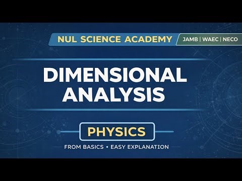 JAMB Physics | Dimensional Analysis (Simple Explanation)