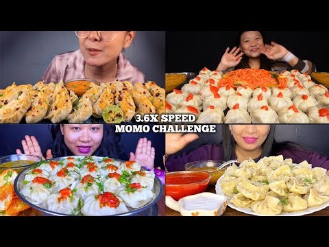 ASMR: Eating Lots Of Momos Eating Challenge 😍😋 with tomato chutney street food momos Mukbang🥟