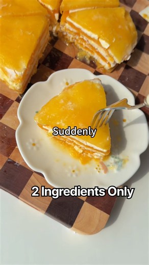 2 Ingredients Mango Yogurt Layered Cake 🥭
