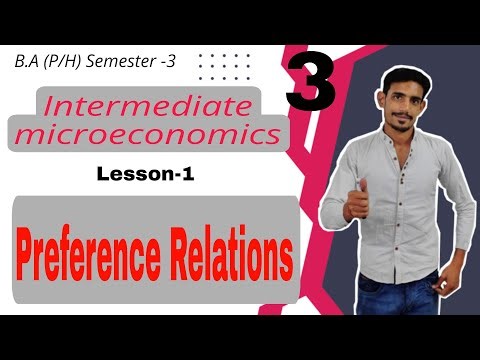#3 Preference Relations | Intermediate Microeconomics | Lesson-1, Budget & Preference | Du/Sol/ignou