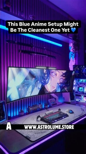 This Blue Anime Gaming Setup Is Too Clean 💙