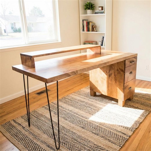 Wooden Computer Desk Plan, DIY Writing Desk With Storage, Solid Wood Desk With Drawers, Woodworking Furniture Plans, Instant PDF Download - Etsy