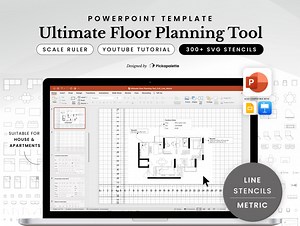 Ultimate Floor Planning Tool in PowerPoint  | Line | Metric