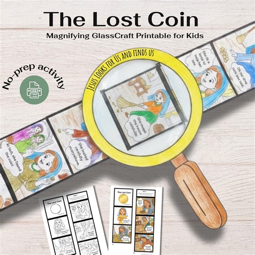 The Lost Coin Magnifying Glass Craft | Bible Story Activity for Kids (digital Download) - Etsy