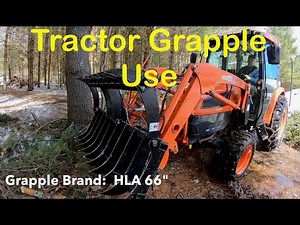 Clearing Brush with Kioti Dk40se HST and HLA Grapple. Tractor gets stuck in deep snow.