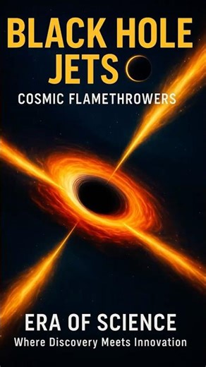 BLACK HOLE JETS — Cosmic Flamethrowers. #EraOfScience #SpaceFacts #FutureTech