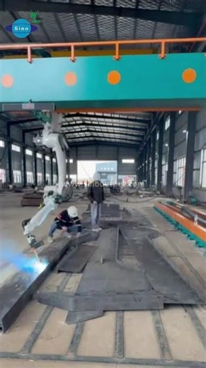 Automated welding robots at the shipyard