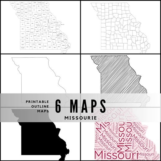 Printable Missouri Maps / State Outline and Labeled Geography Sheets / Letter‑size Educational Printables for Teachers and Students - Etsy Australia