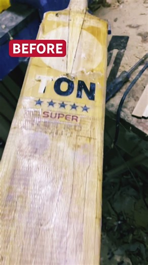 364 SS Ton Super Retro Bat Fully Restored by Zayan Sports 🏏✨ #CricketBatRepair #ZayanSports #shorts