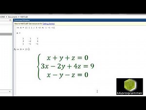 Matlab tutorial: Solving linear equations using symbolic toolbox and numbers