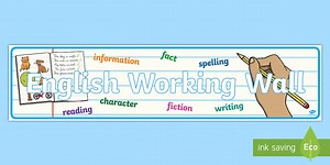 English Working Wall Display Banner