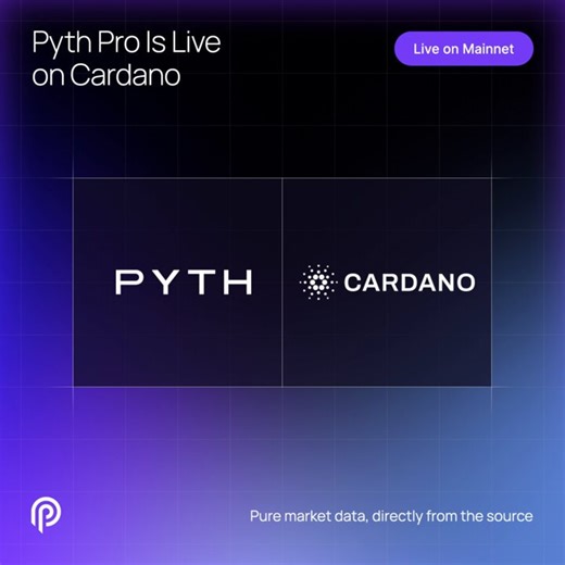 Pyth Pro is live on Cardano.The pricing layer for perpetuals, synthetics, lending, RWAs, and equity-linked products, now available to every Cardano builder.Our technical team supported the architectural and structuring phase of development, working alongside @IntersectMBO.