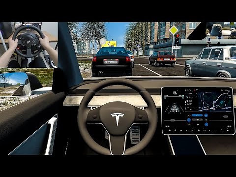 City Car Driving - Tesla Model 3 Performance [Steering Wheel Gameplay]