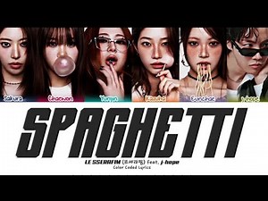 LE SSERAFIM SPAGHETTI (feat. j-hope of BTS) Lyrics (르세라핌 SPAGHETTI 가사) [Color Coded Han_Rom_Eng]