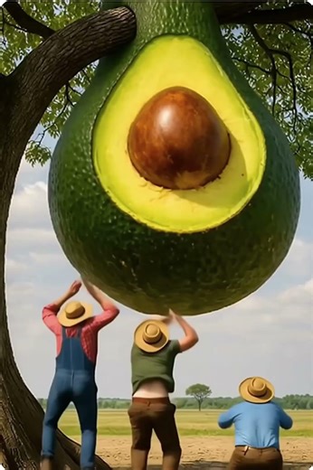 Rescuing a cow from a giant avocado. #funny #animals #cow