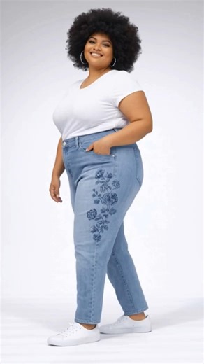 Democracy Wide Waist Blue Denim Jeans Plus Size 22