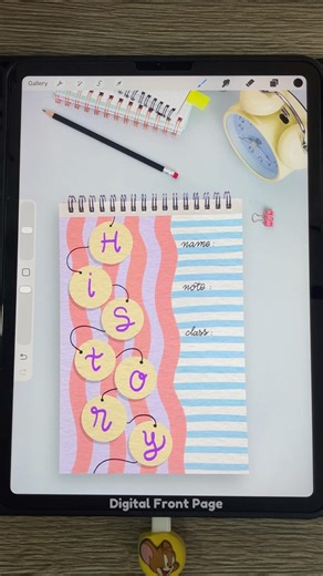 History Notebook Cover with Structured Layout Design 🏛️✨ #HistoryNotes #DigitalDesign #Procreate