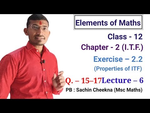 Class 12 Elements of mathematics chapter 2 exercise 2.2 questions 15, 16, 17 important questions