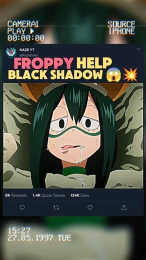 Froppy help black shadow 😱💥|| Tokoyami shocked.#myheroacademia #edit #amv #mha #anime