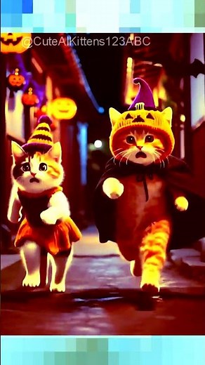 Cute Animated Kitten Spooky Magical Halloween Short Movie 🙀🎃👻 #catstory #animatedai #short
