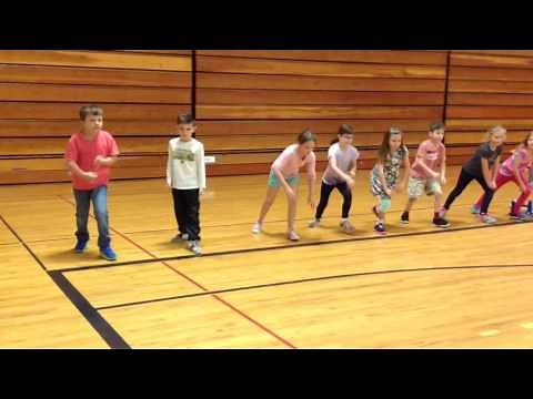 Demonstration of the "beep" running test for elementary students