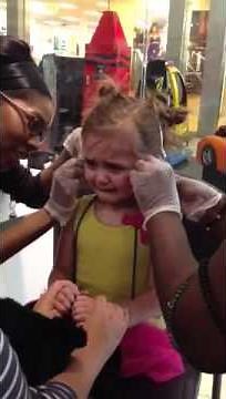 Amelia gets her ears pierced